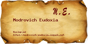 Modrovich Eudoxia névjegykártya